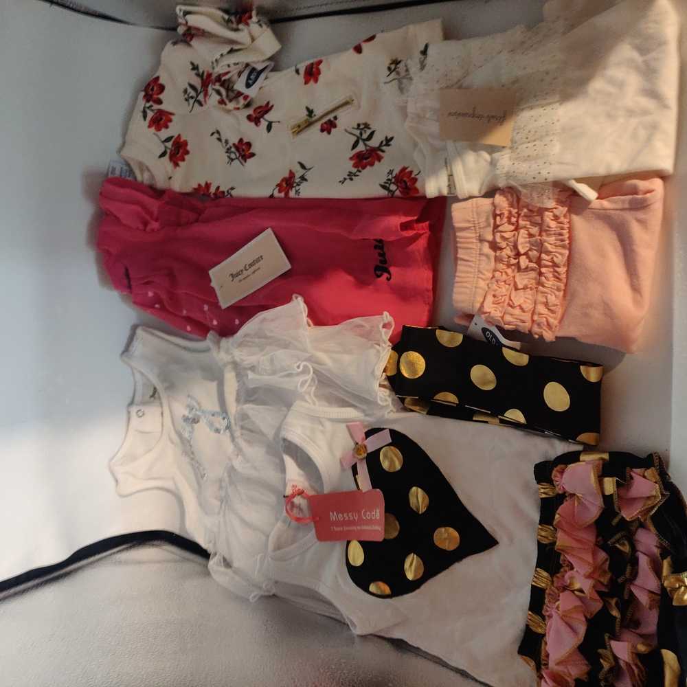 Baby Girl Clothing Bundle - Floral, Pink, Polka Dot